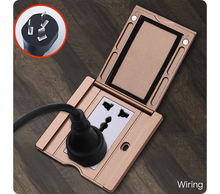 Small American Standard multi module electrical open floor socket