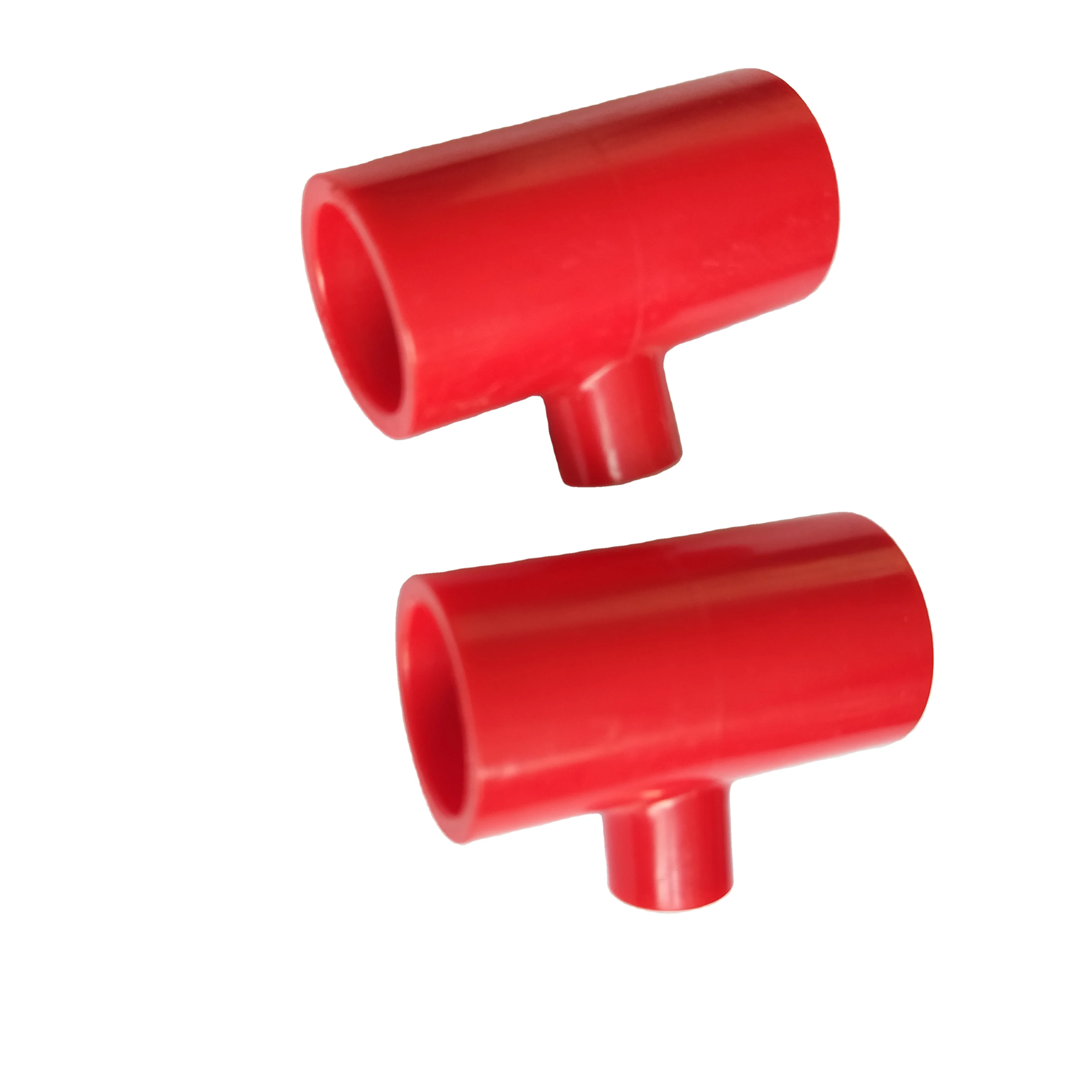 1/2'' White Pvc Tee Fittings For Threaded Brass Rabbit Nipples Threaded