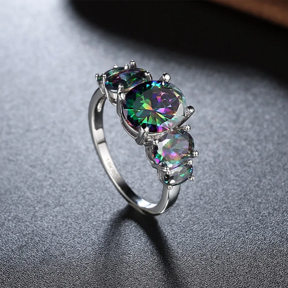 Wholesale Women Fashion Custom Design Plated Cubic Zircon 6 # 7 8 Engagement Ring