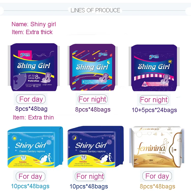 Wholesale Feminine Hygiene Products Lady Sanitary Pads Good Cotton High