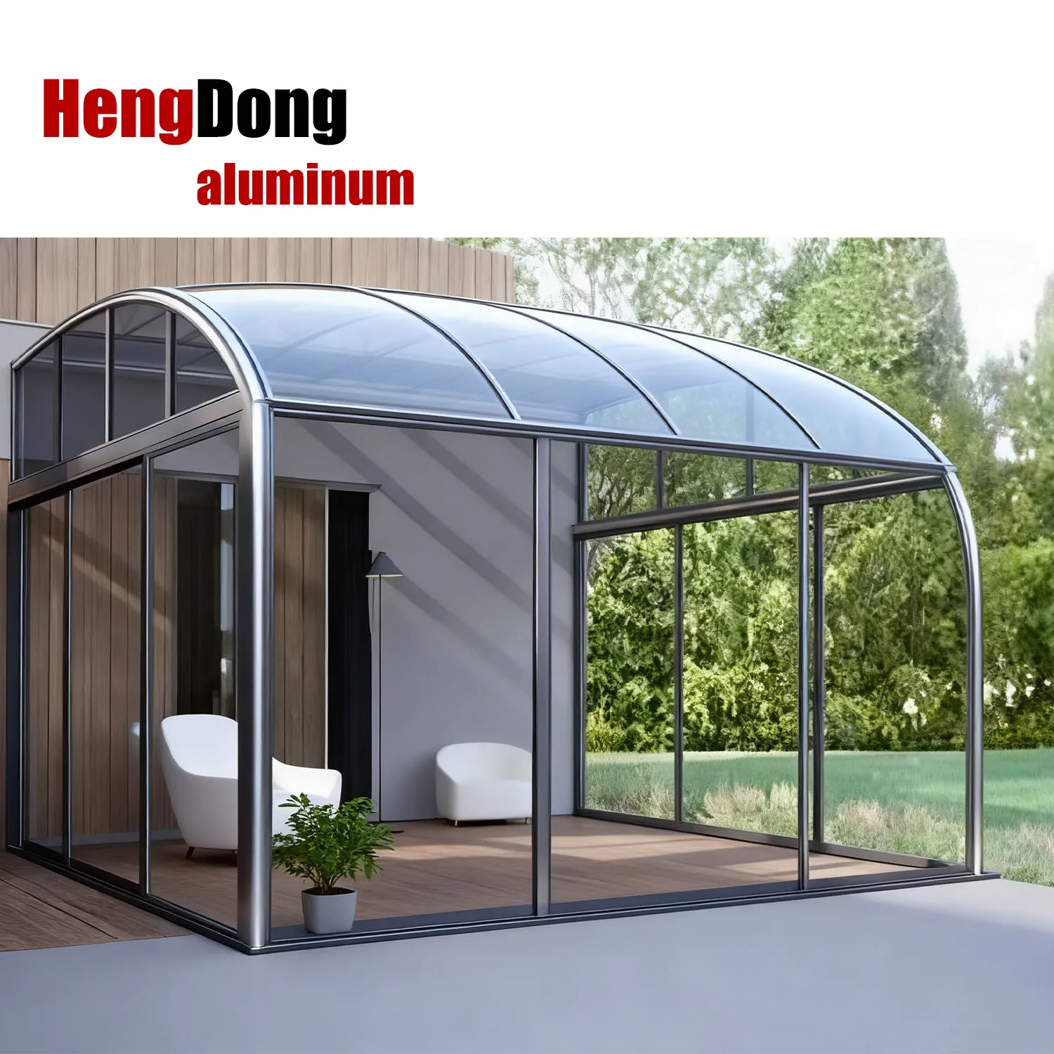 Direct Factory Selling Aluminum Frame Greenhouse with Polycarbonate Roof Glass Garden Morden Aluminium Greenhouse supplier