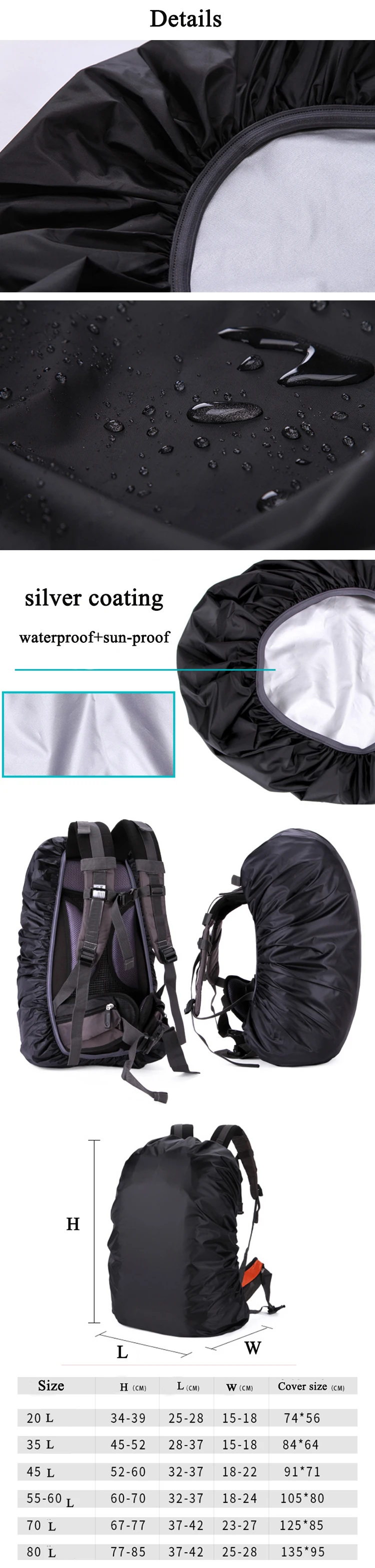 Ultralight Outdoor Camping backpack raincover Hiking School Bag Waterproof Backpack Rain Cover,accept bucket&storage customized
