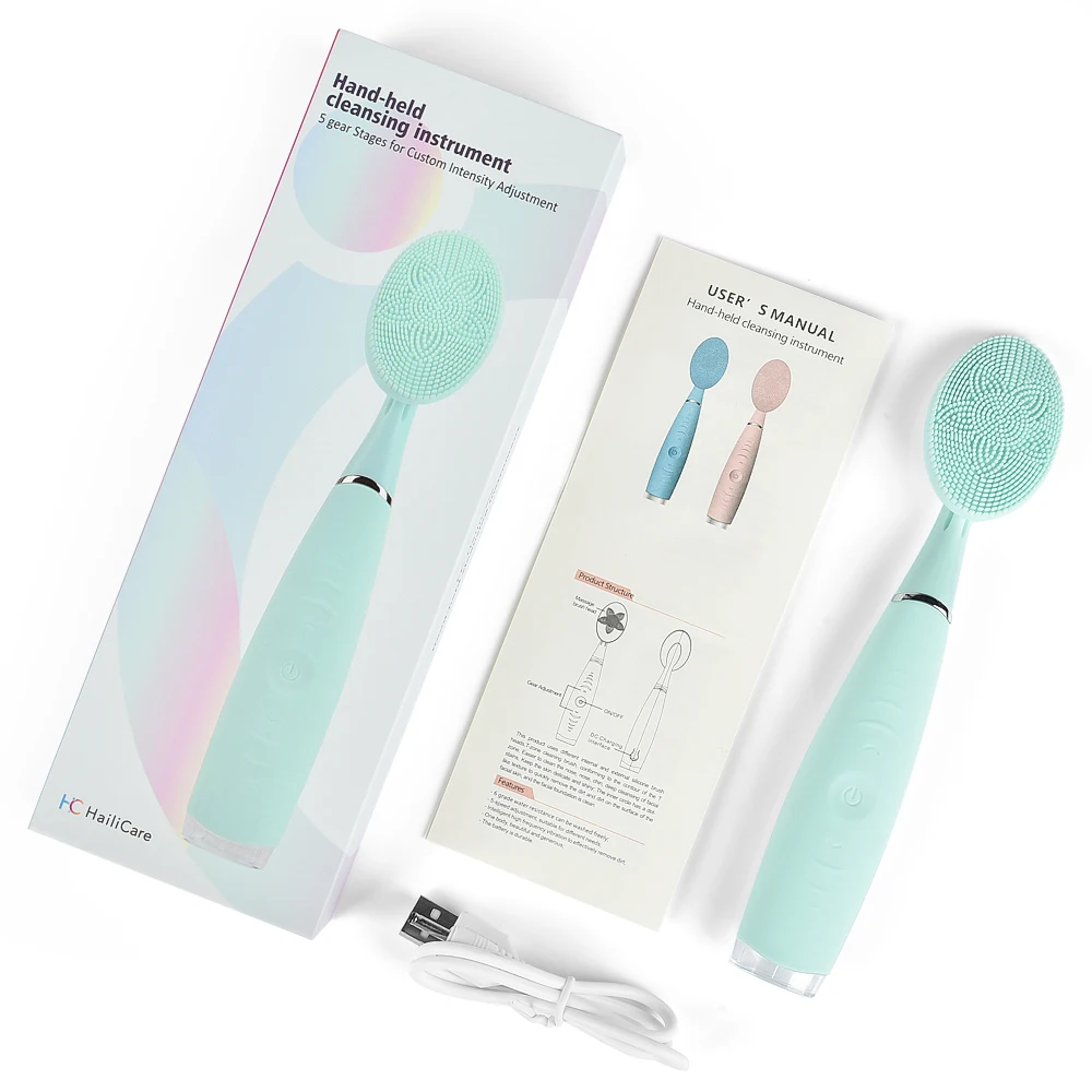 Dropshipping Ultrasonic Wireless Facial Spa Waterproof Facial Cleansing Spin Brush Set With Ce Rohs   .jpg