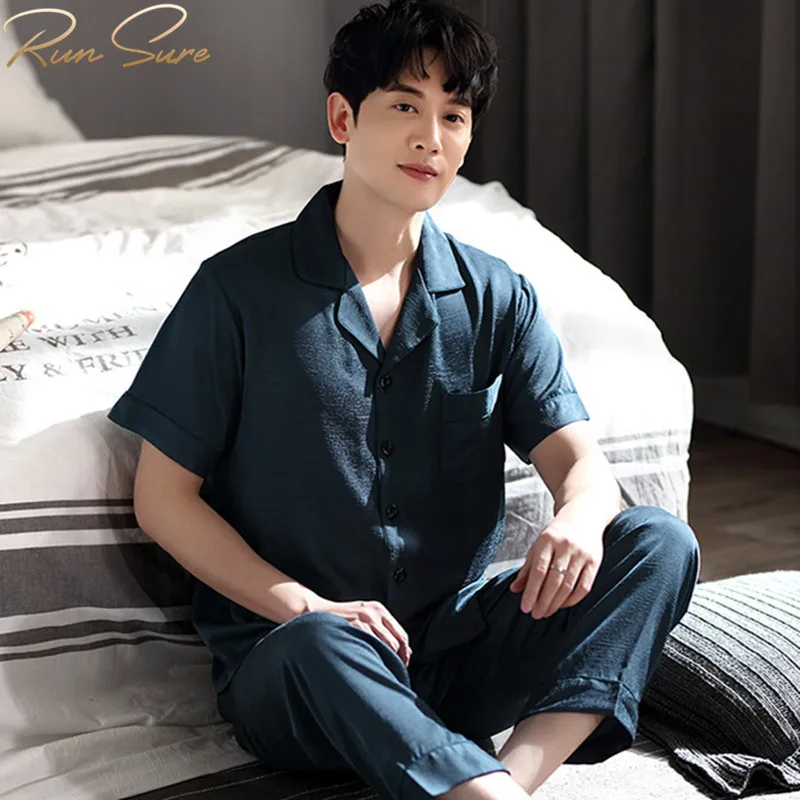 Luxury Sleepwear Men's Classic 22mm 100% Silk Pajamas