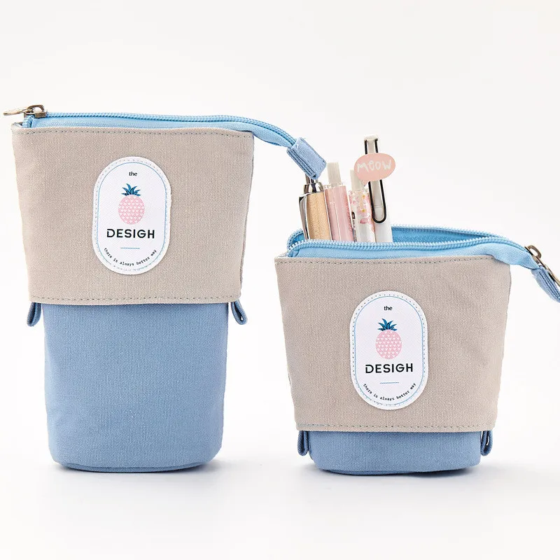 Stand Up Pencil Holder Telescopic Pencil Case Transformer Pen Box,Fruit