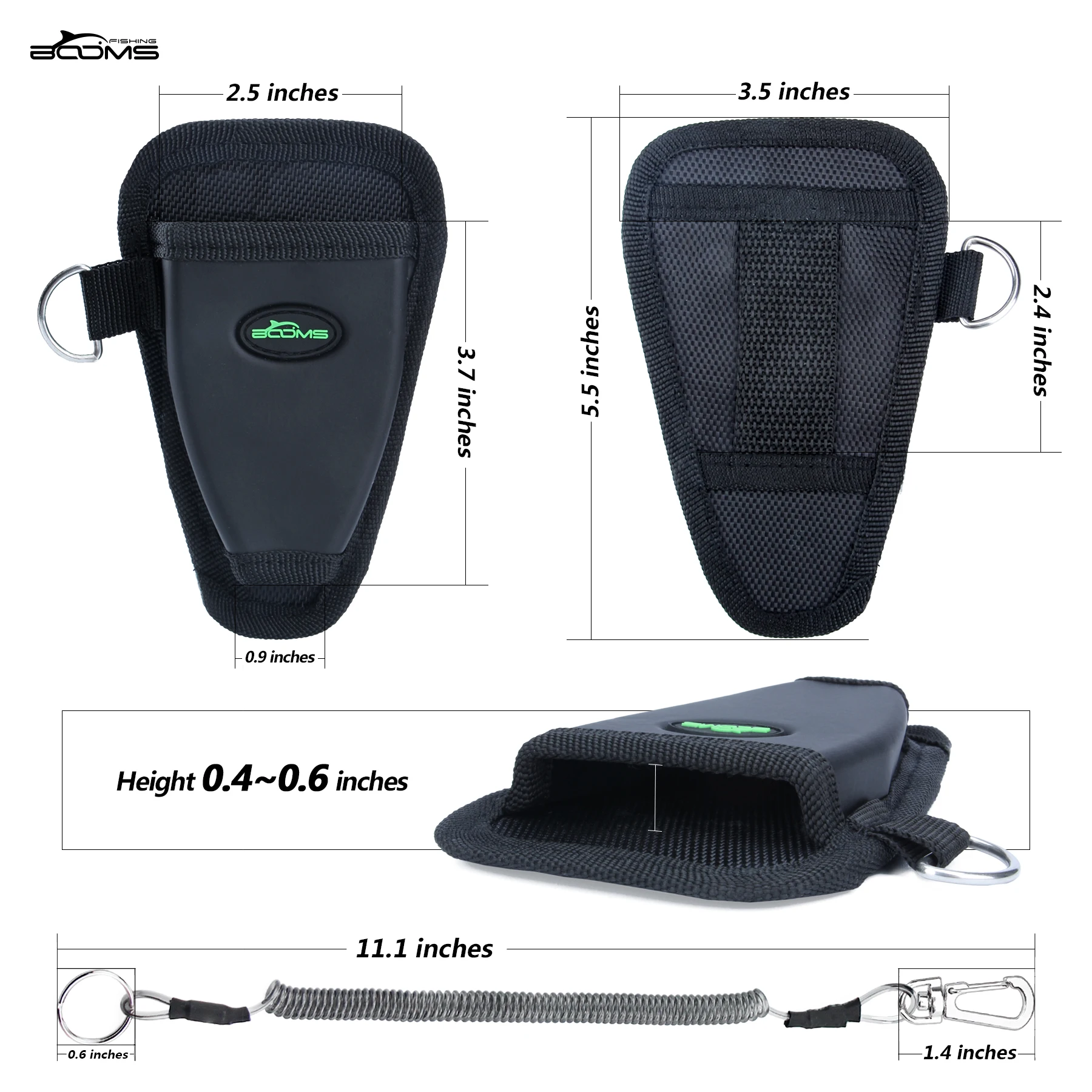 Booms Fishing P01 Fishing Pliers Holder Sheath For Vary Tools With Coil