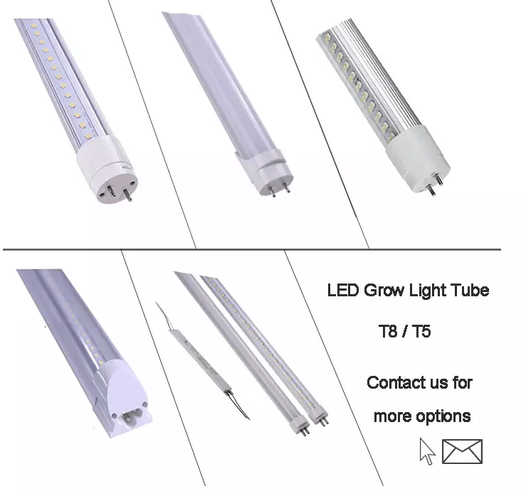 AC DC 600mm 900mm 1200mm tube led linear grow light t8 full spectrum led grow tube light 12w 24w