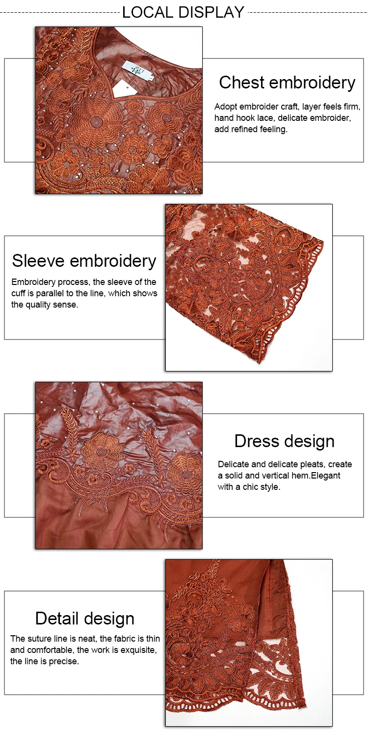 H&D High Quality Bazin Embroidery Dress with Lace For Women 2020
