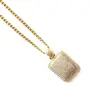 Gold Luxury rectangle Pendant diamond necklace HiP hop Men