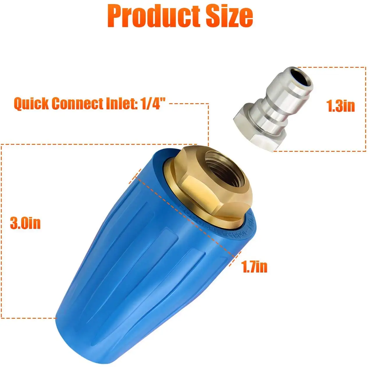 Pressure Washer Cleaner 4000PSI Spray Mist Drain Turbo Nozzle 4.0GPM Replacement For Sprayer