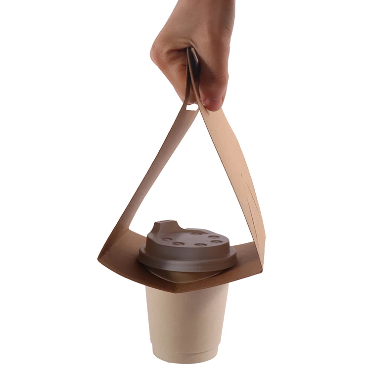 Portable Disposable Take Away Kraft Coffee Paper Cup Carrier Holder ...