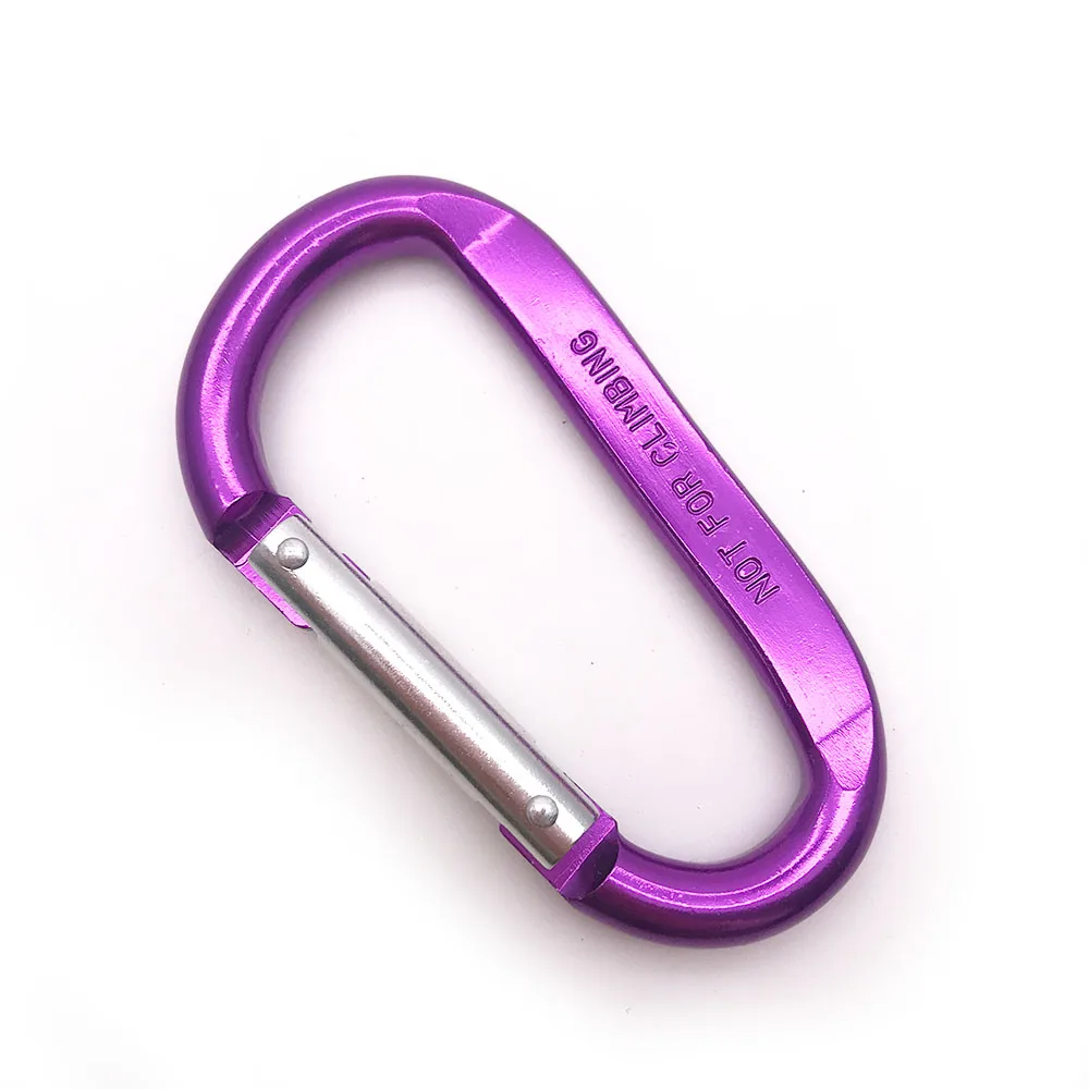 Aluminum Alloy Retail Custom Color Snap Hook Carabiner Handbags Keychain Multi Tool D-shape Carabiner 8cm