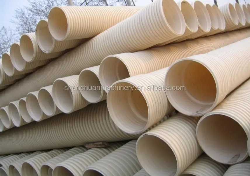 Труба пвх u. Corrugated Pipe. PVC-U双壁波纹管 DN 450. Used Corrugated Pipe line for sale.