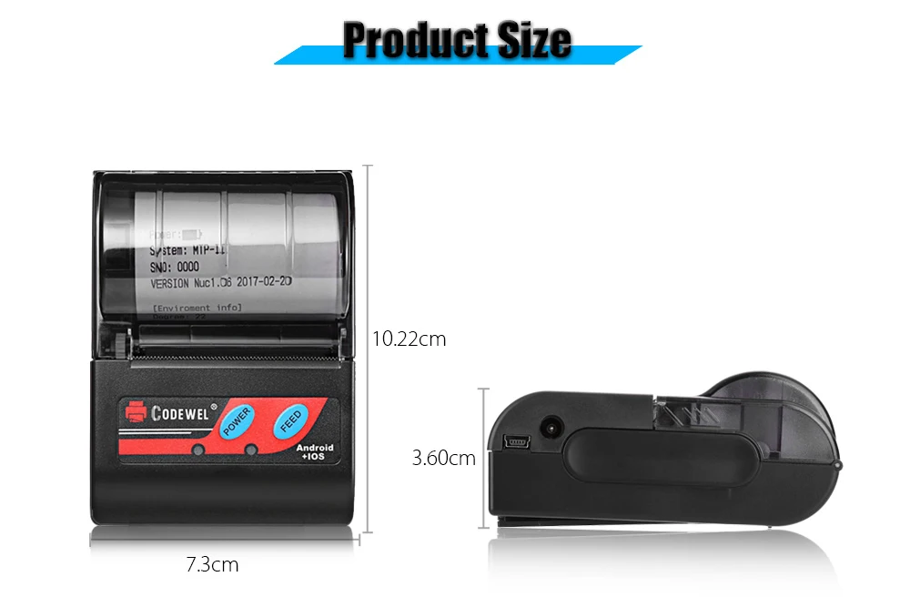迷你蓝牙无线pos打印机供应商58mm pos Android热敏收据打印机pos打印机驱动程序