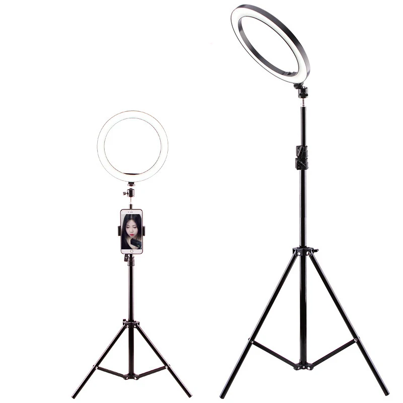 Amazon dimmable makeup led circle ring light photography 12 inch 18 inch led ring light with cell phone holder tripod stand