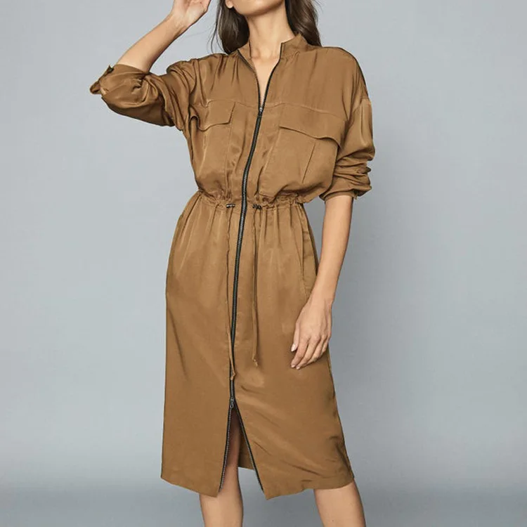 zip shirt dress