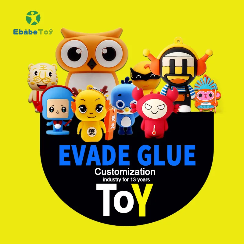 
Custom PVC lining plastic soft adhesive toy and vinyl dolls key chain OEM 3D silicone cartoon dolls maker mascot design factory 