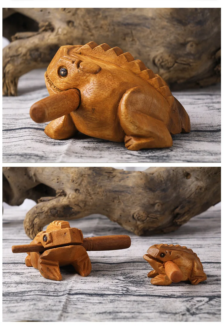 Wholesale Good Quality Handmade Wooden Croaking Frog
