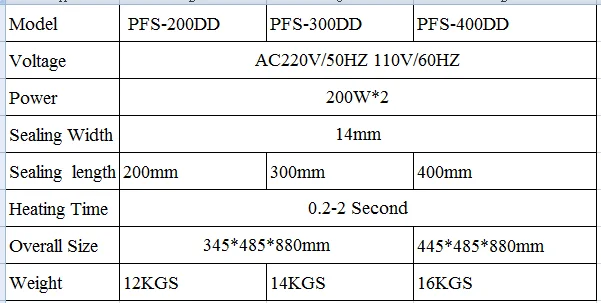 Factory Direct sales  aluminum body foot pedal  direct heat inpulse sealing machine