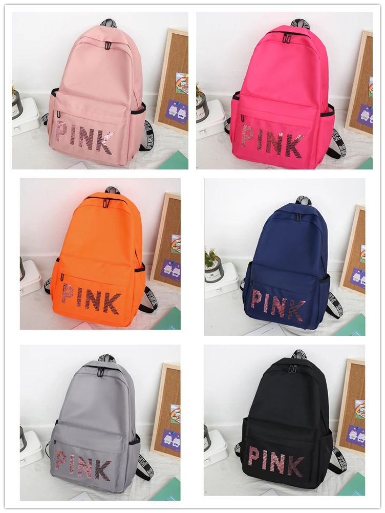 pink college backpack