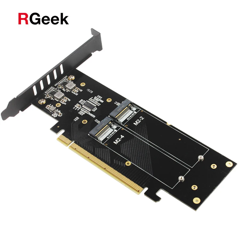 RGEEK M.2 PCIE Adapter for PCIE NVME M.2 SSD or SATA M.2 SSD to PCI-E x4、PCI-E x8、PCI-E x16 with Thermal Pad Heat Sink 