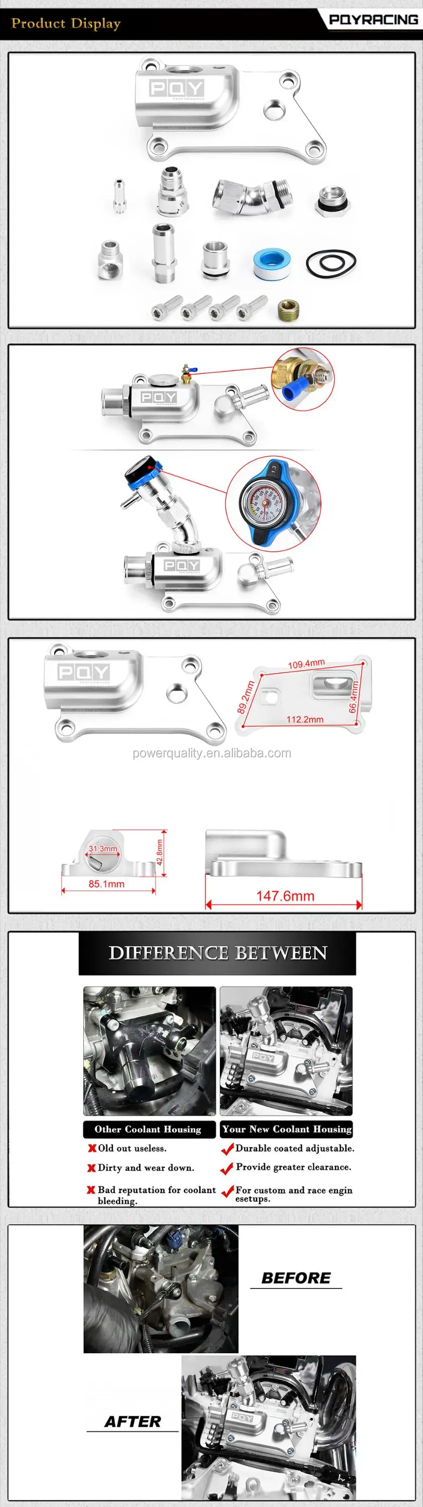 High Quality Auto Upper Coolant Housing Straight With Filler Neck
