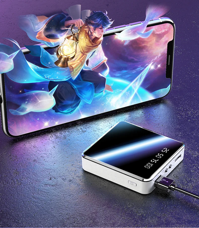 New Full Mirror Power Banks Digital Display 10000mah Mobile Phone Charger - ANKUX.COM