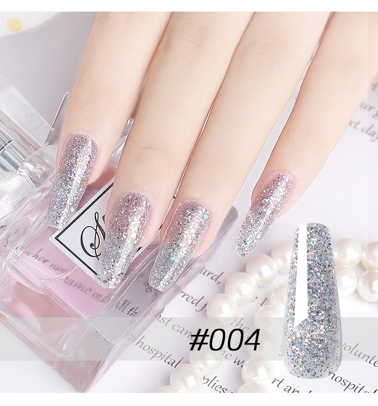 Hs Private Label Nail Extension 15ml 9 Colors Glitter Poly Nail Gel