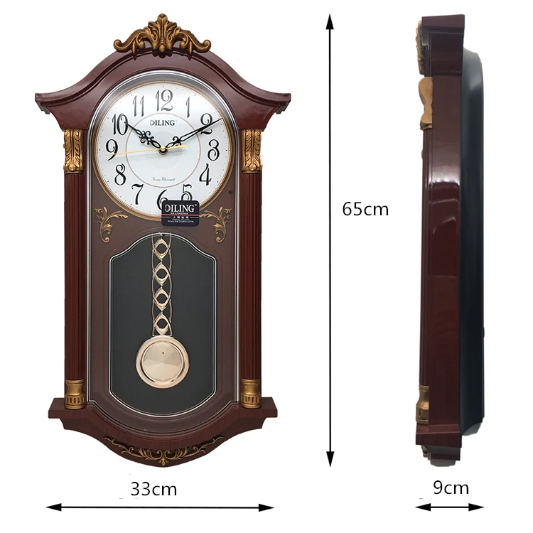Diling Brand American Style Wall Clock Digital Face Grandfather Clocks