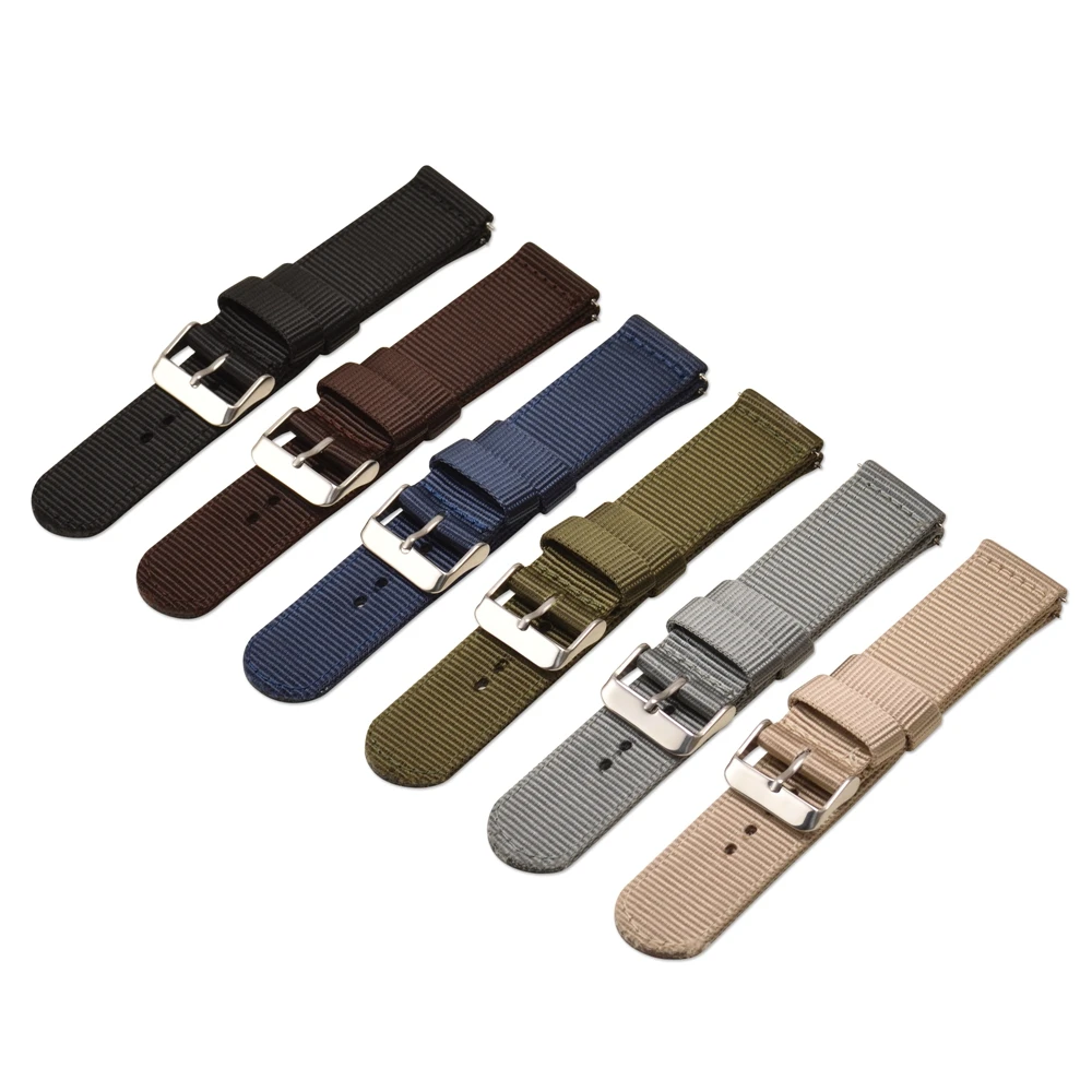 Wholesale 18mm 20mm 22mm 24mm Luxury Canvas Nylon Smart Watch Band Strap