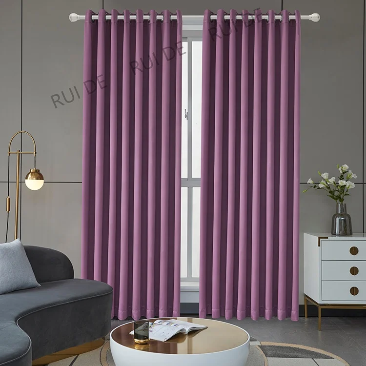 New Product Comfortable Design Ready Made Solid Color Luxury Curtain
