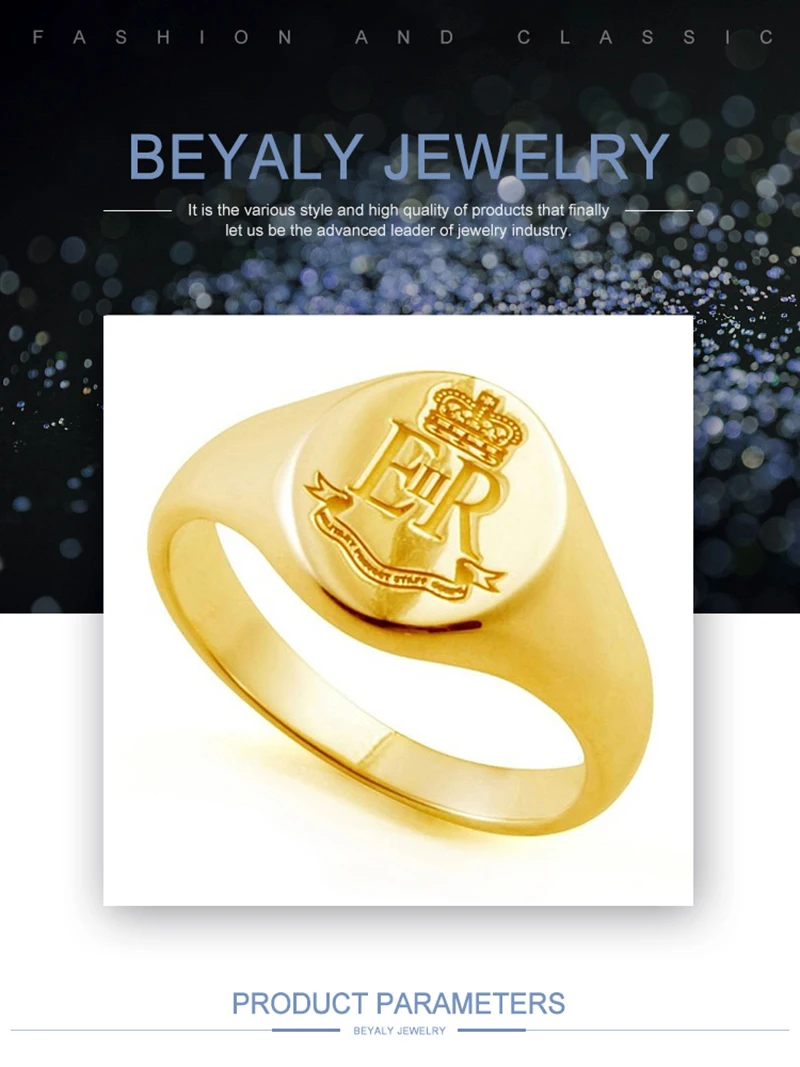 product-3D Computer Custom Design Gold Plated Jewellery Stainless Steel Signet Ring-BEYALY-img