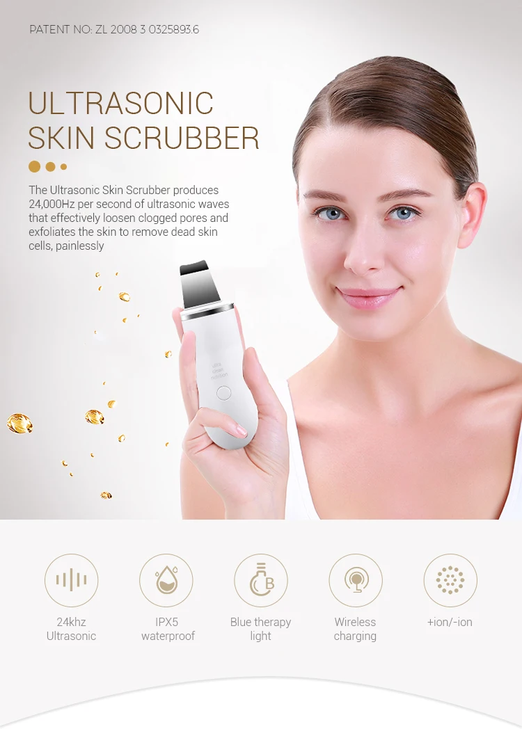 Facial machine ultrasonic skin scrubber deep facial skin cleaner