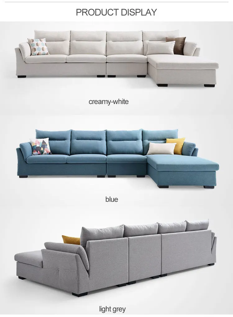 Light luxury Nordic style fabric sofa combination living room small apartment furniture set