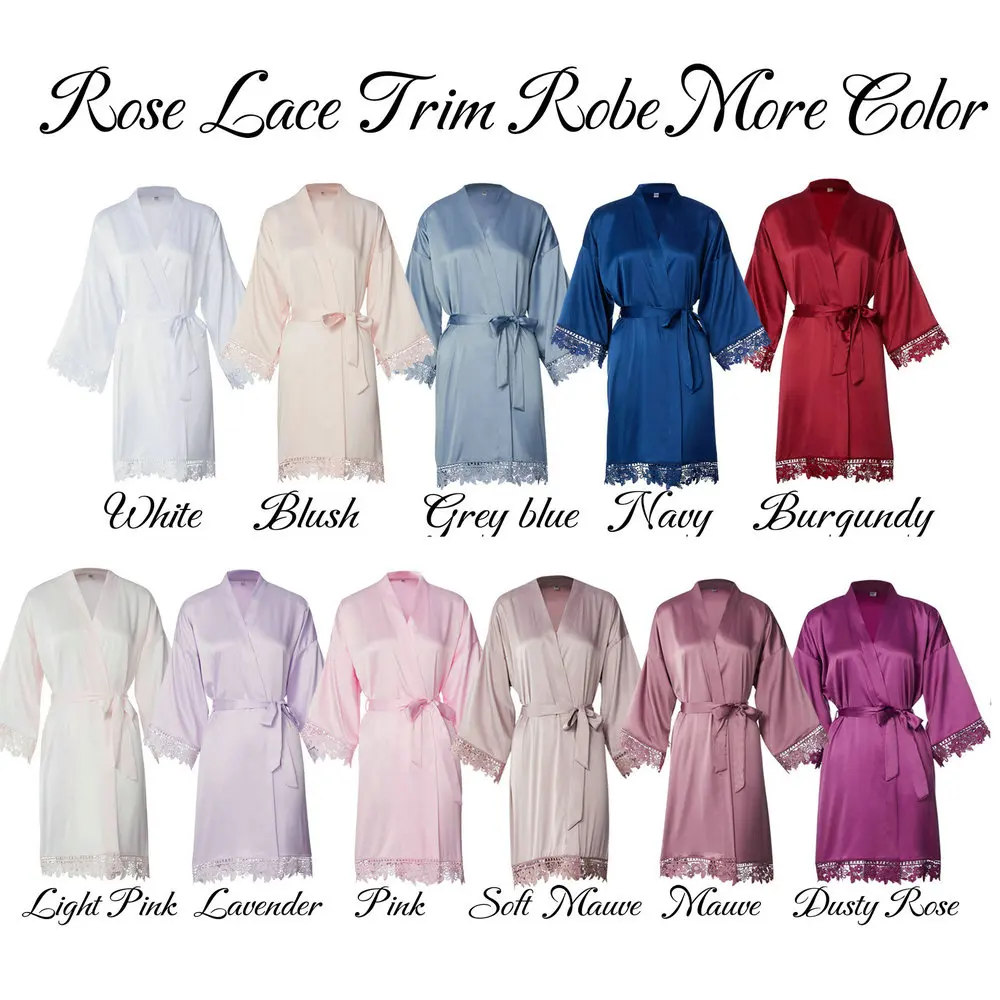 Satin And Lace Robe Soft Silk Satin Lace Bridal Robes Bride Silk Lace