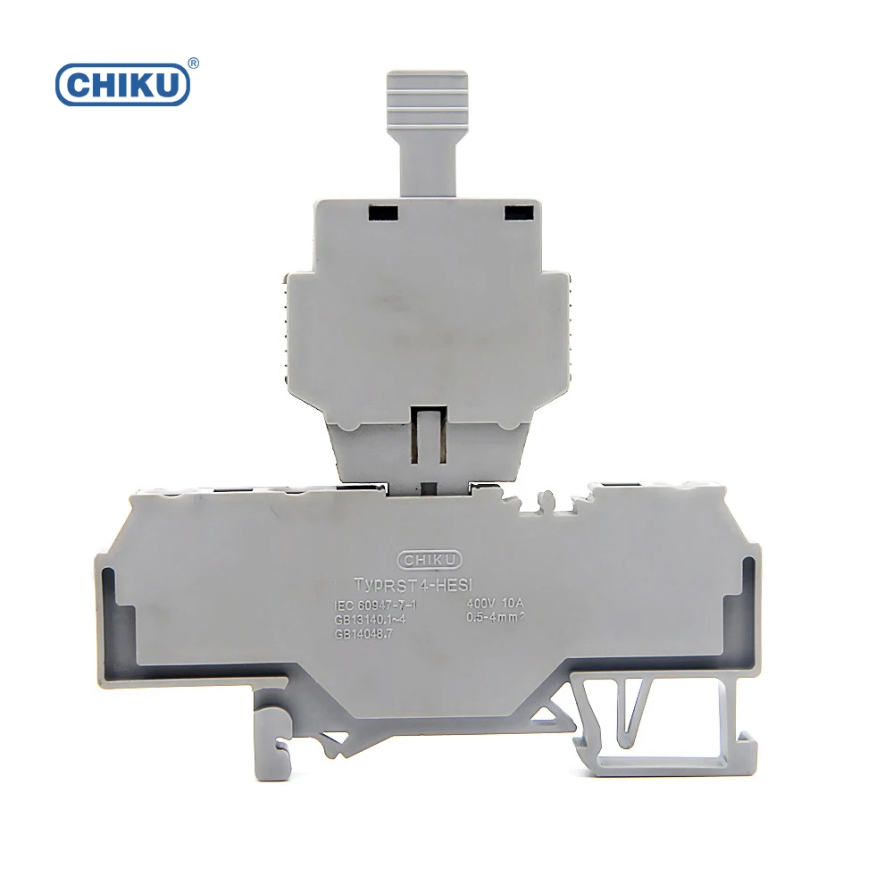 Chiku Rst4hesi Din Rail Spring Cage Fuse Terminal Blocks 4mm2 Awg12 Buy Din Rail Mounted