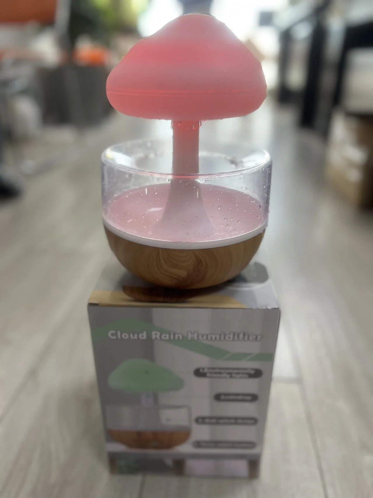 2025 Cheap Creative Led Cloud Rain Night Light Humidifier Romantic Smart Mushroom Forest Table Desk Lamp for Bedroom