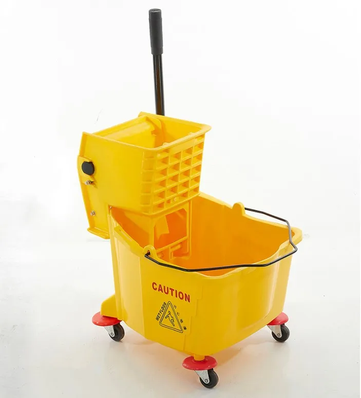 45l Wringer Mop Bucket With Down Press Squeezer Plastic Janitorial Cart
