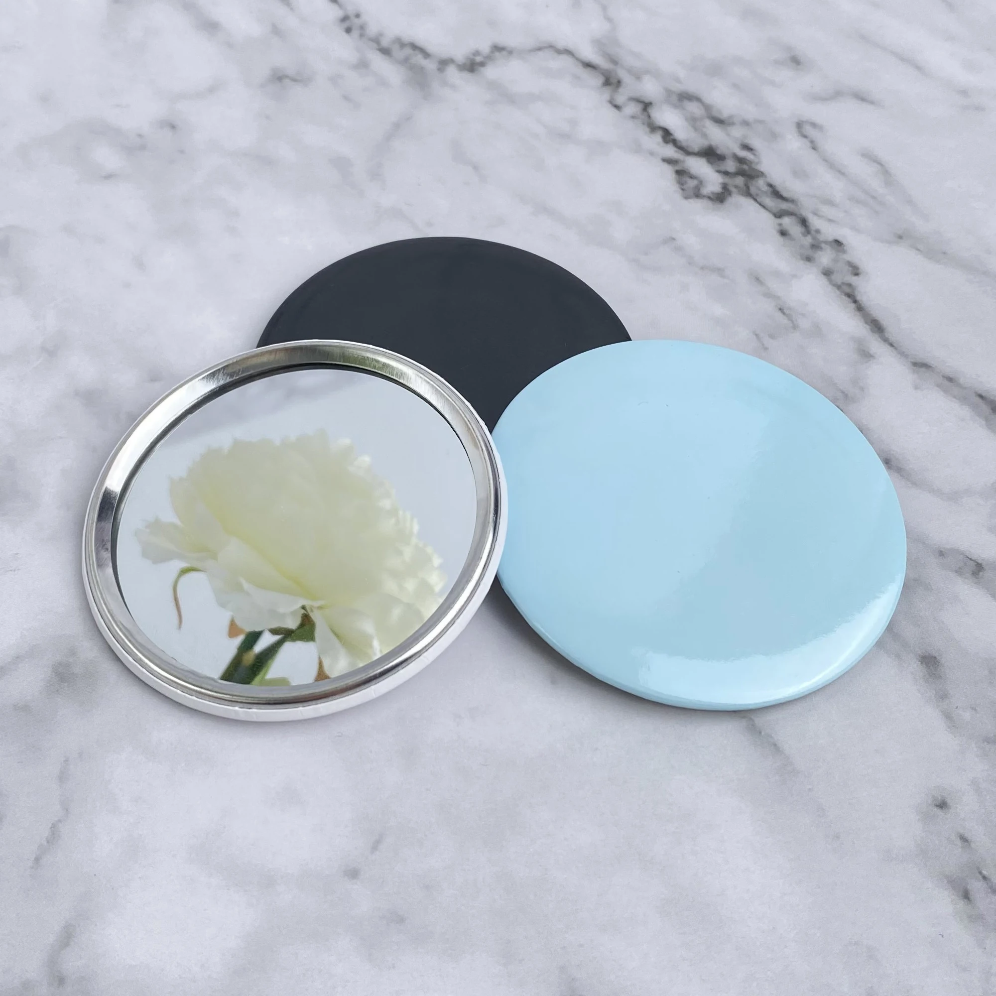 Wholesale Custom Print Logo Cute Acrylic Pocket Round Mini Make Up Hand