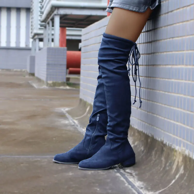Botas Por Encima De La Rodilla Para Mujer,Botas Por Encima De La Rodilla ,Altas,Marrones - Buy Marrón Botas Sobre La Rodilla Hasta La Rodilla De  Alta Bota Plana De Lujo Botas De Tacón