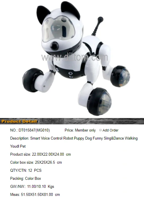 Funny Cartoon Dog Robotic Puppy Interactive Walking Singing