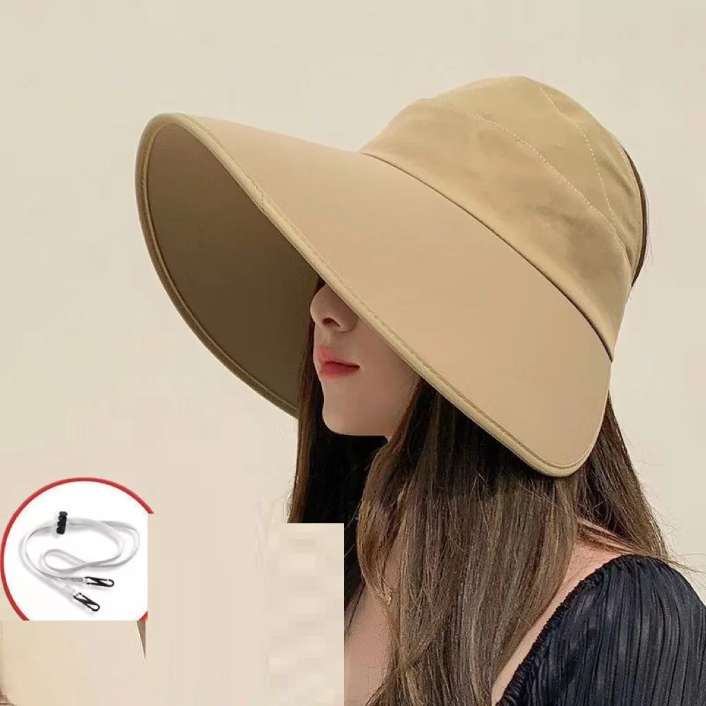 Womens Summer Hat For The Sun Wide Brim Uv Neck Protection Solar Beach Bucket Hats Foldable 4639