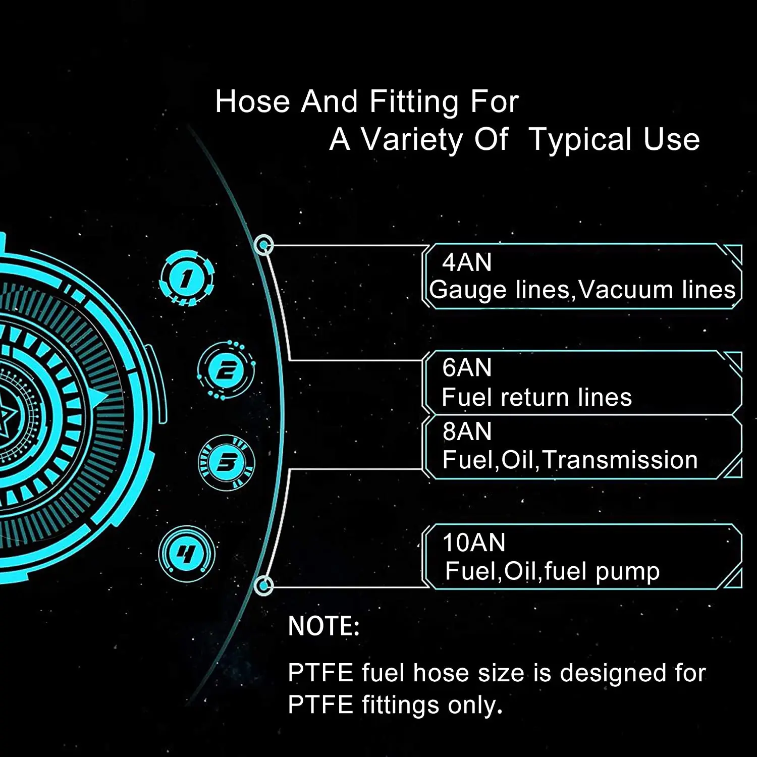 6an 3/8" Stainless Steel Braided Ptfe E85 Transmission Gas Oil Fuel