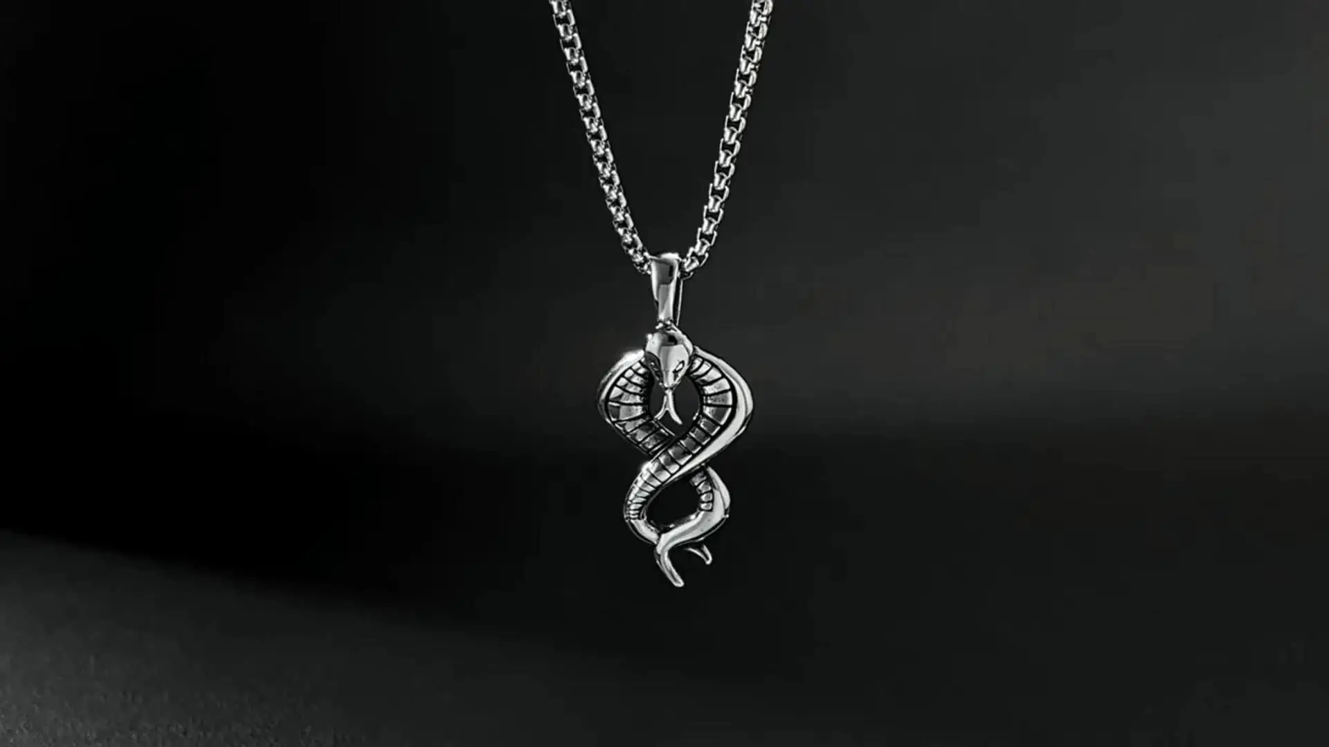 OIDEA Gothic Snake Pendant Necklace - Stainless Steel Cobra Necklace For Men & Women - View #10
