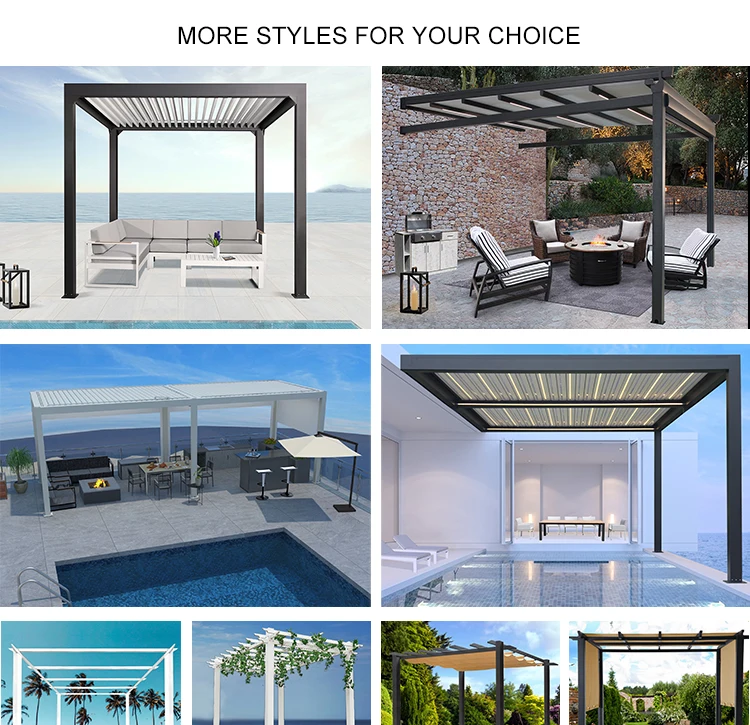 Waterproof Opening Louver Roof Modern Luxury Aluminum Electric Outdoor