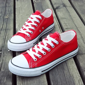 red canvas shoes women