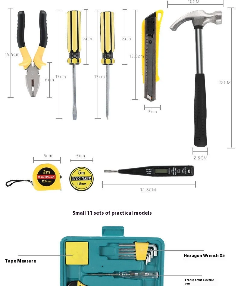 Auto Repair Tool Suit Household Combination Tools for Cars Generation Hair Hand-Power Source Boxed Case Packaging