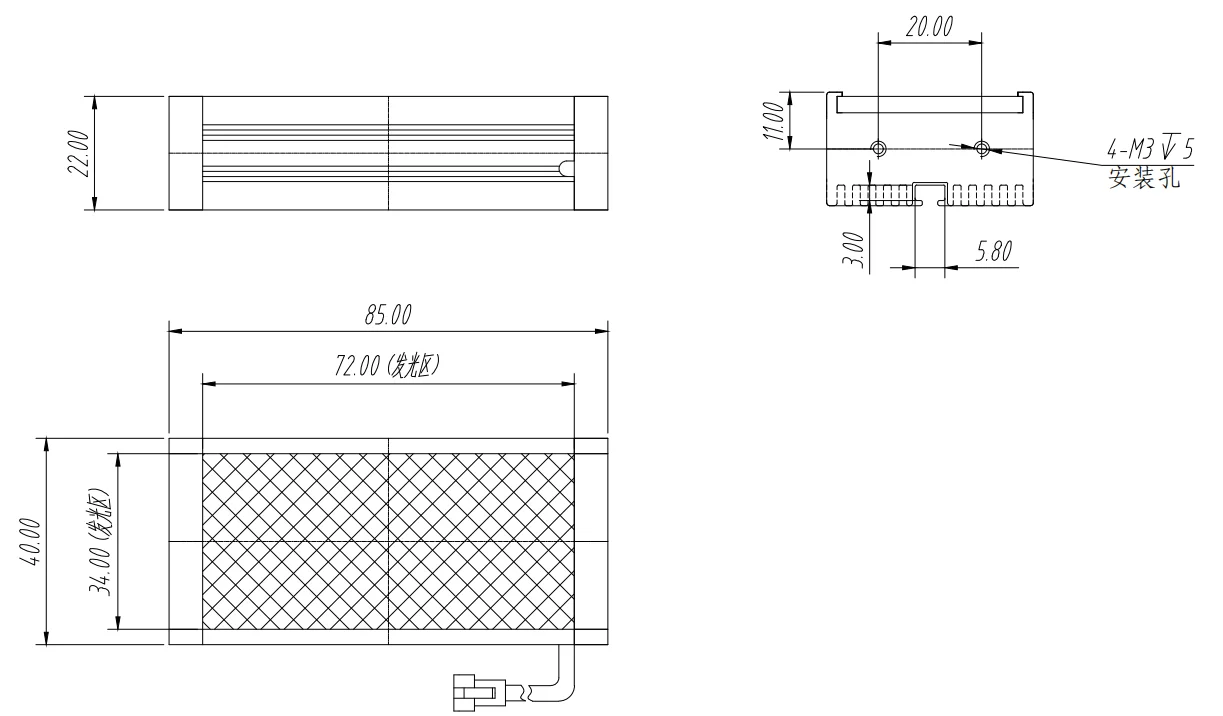 product red 85mm40mm strip source 24v light source high brightness surface mount led light for industrial lighting and inspection-7