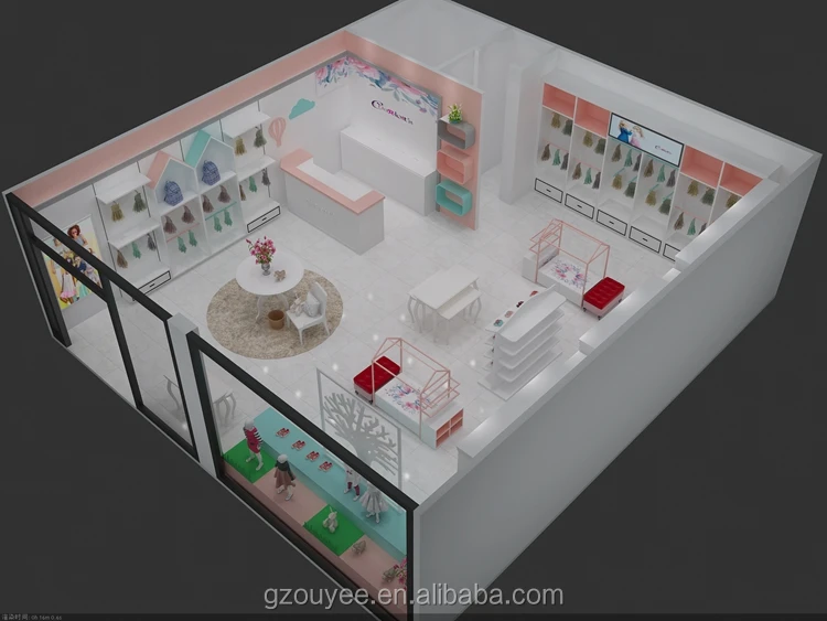 Baby Shop Garment Display Rack & Kids Clothing Store Interior Design