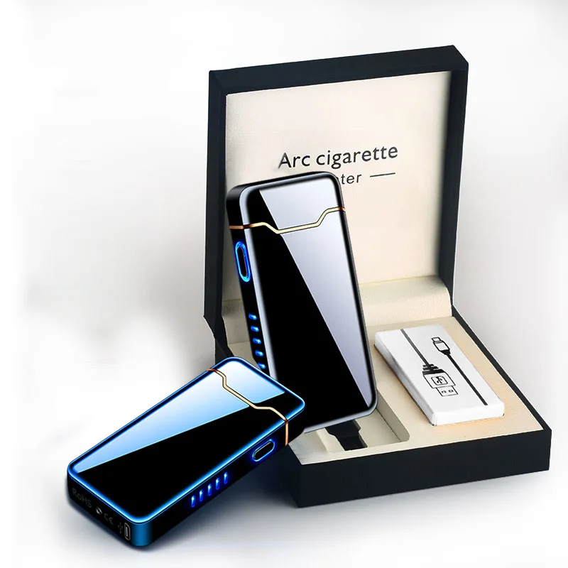 2020 New Big Flame USB Charging Lighter High Power Arc Plasma Lighter Electronic Rechargeable Cigarette Lighter Metal Igniter